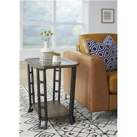 Rectangular End Table with Glass Top